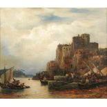 Achenbach, AndreasView of Porto Venere at Spezia(Kassel 1815-1910 Düsseldorf) Oil on panel. Signed