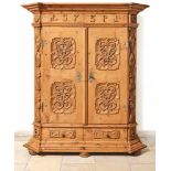 CupboardAustria, 2nd half 18th c.On flat ball feet profiled base and two indicated drawers, the