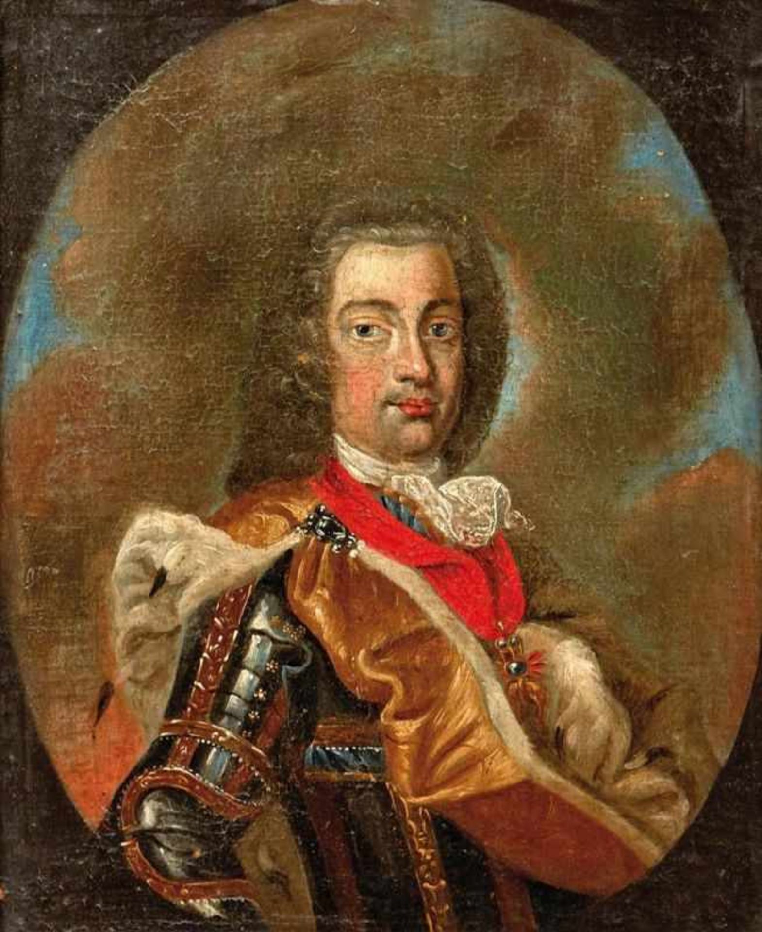 Portrait of a nobleman in armourPortrait painter of the early 18th centuryOil on canvas. On the back