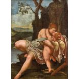 Varotari, Alessandro, named Il PadovaninoVenus and Cupid(Padua 1588-1648 Venice) Sitting on a rock