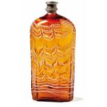 Liqueur bottleAlpine, 18th c.Transverse octagonal corpus with rounded shoulder. Amber-coloured clear