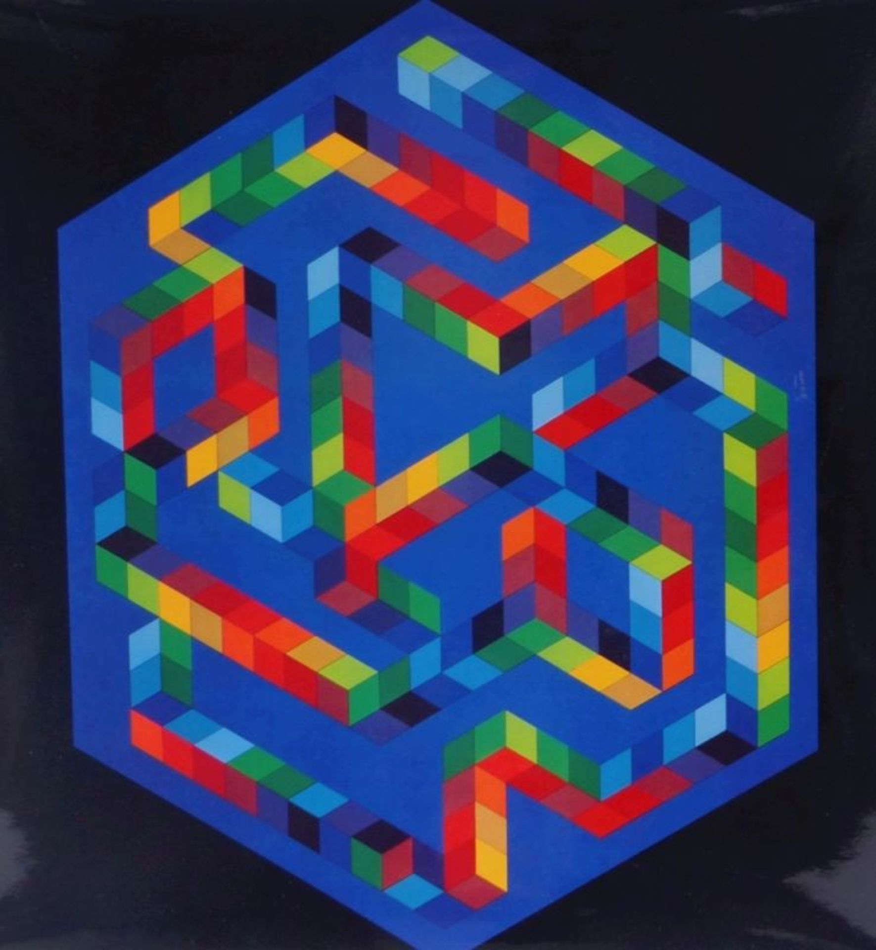 Vasarely, Victor.Babel 3(Pecs 1908-1997 Annet-sur-Marne) Colour offset in high gloss printing