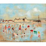 Hambourg, AndréColourful beach scene in Trouville with a view of the old Casino(Paris 1909-1999