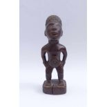 Ancestral figureCameroonWood, carved. H. 31,5 cm.AhnengeistfigurKamerunHolz, geschnitzt. H. 31,5