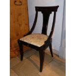 Empire style chairModernHorseshoe-shaped upholstered seat, elegantly openwork backrest. Wood,