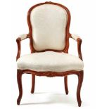 ArmchairSouthern Germany, mid 18th c. and later.On curved, profiled legs and frame with flower