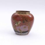 Small vaseJapanOval baluster shape; coloured cloisonné enamel decoration of a water landscape with