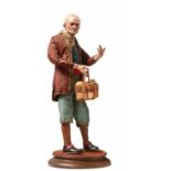 Neapolitan crib figure - Market traderEarly 19th centurySeller standing on pedestal in original