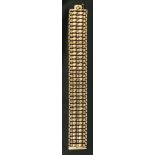 Wide gold braceletVicenza, 1960sYellow gold 18k. Hallmarked ''248VI'' and 750. L. 20 cm, 35 g.