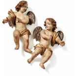 Pair of puttiSouth Germany, 18th centuryFull round full figure angel in floating position with