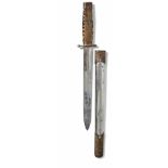 Officer's daggerChina or Japan around 1930Double edged, burred blade, iron scabbard with