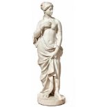 PhryneItaly, around 1700A female semi-nude standing on a round pedestal, wearing a draped scarf,