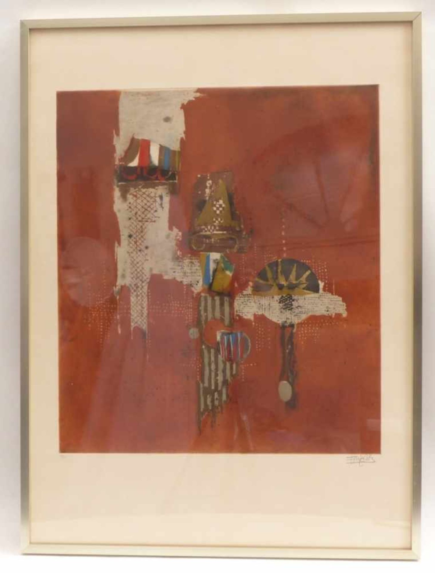 Friedlaender, JohnnyUntitled(Pless 1912-1992 Paris) Color etching. Autographed, edition ''64/95''. - Image 2 of 2