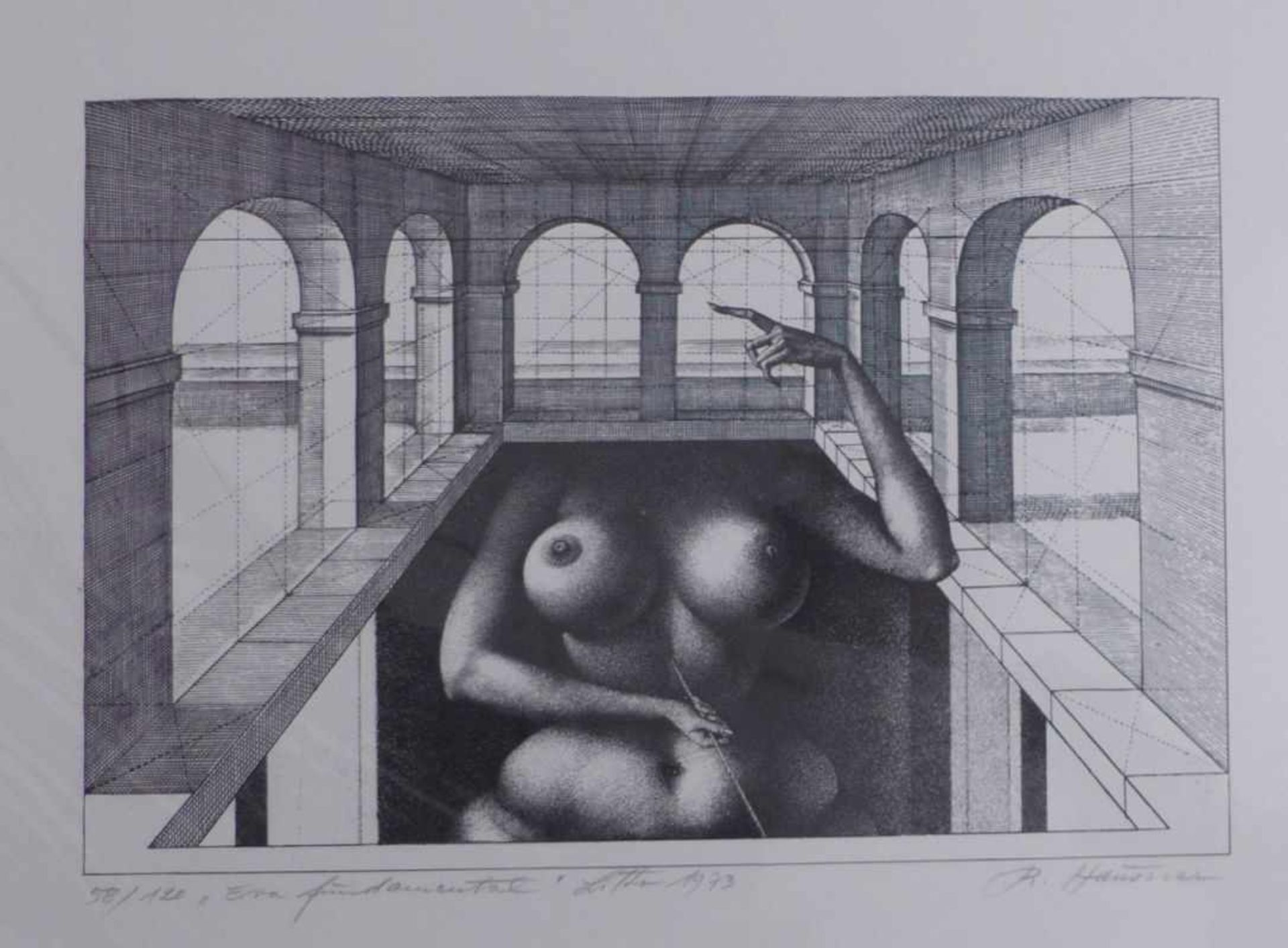 Hausner, Rudolf''Eva fundamental''(Vienna 1914-1995 Mödling) Black and white lithograph. Lower right - Bild 3 aus 5