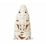 Tupilak figure of the InuitGreenland, 1920/30sLarge head figure carved on two sides with fangs and