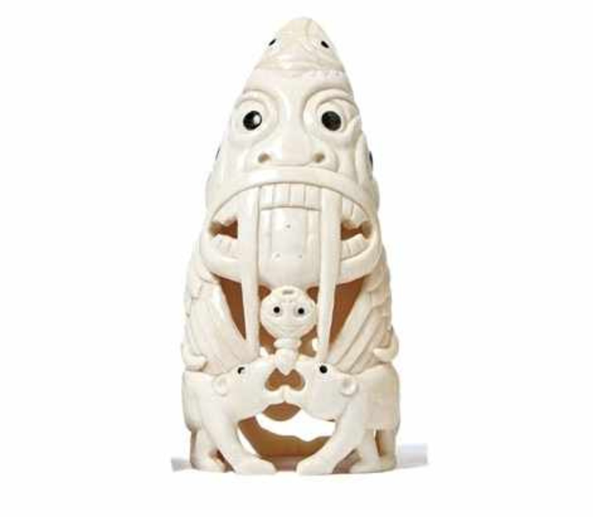 Tupilak figure of the InuitGreenland, 1920/30sLarge head figure carved on two sides with fangs and