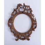 Rococo-style carving frameFrance, 19th c.Narrow, round profile frame in openwork carved rocailles