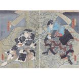 Utagawa Kunisada (Toyokuni III)Diptych ''Ehon Gappo Ga Tsuji'' (An Illustrated Picture Book of the