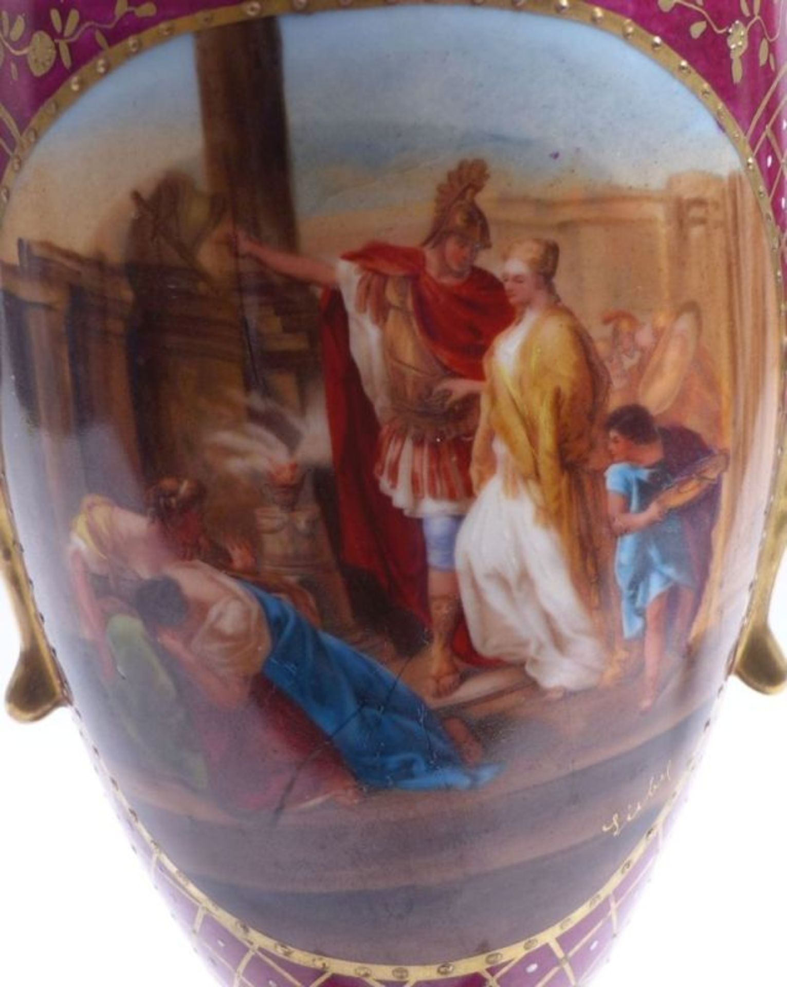 Vase with sacrifice of Polyxena at the tomb of AchillesIn the style of Vienna, 19th century.High, - Bild 4 aus 4