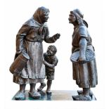 ''The Talk of the Village''Mid-20th centuryGroup of figures with two fully plastic old women dressed