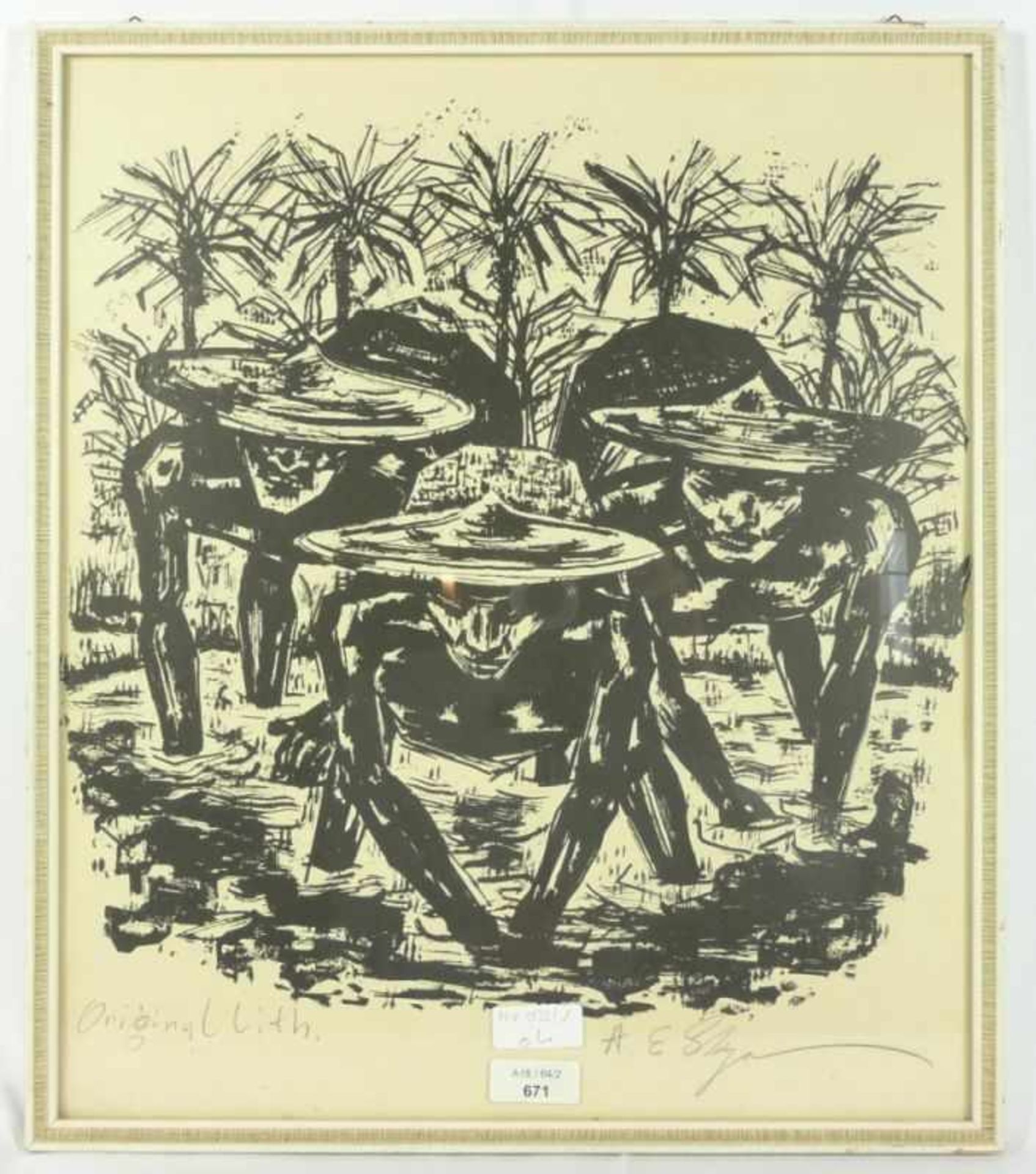 Stegmann, Arnulf ErichThree rice farmers in the field(Darmstadt 1912-1984 Deisenhofen)