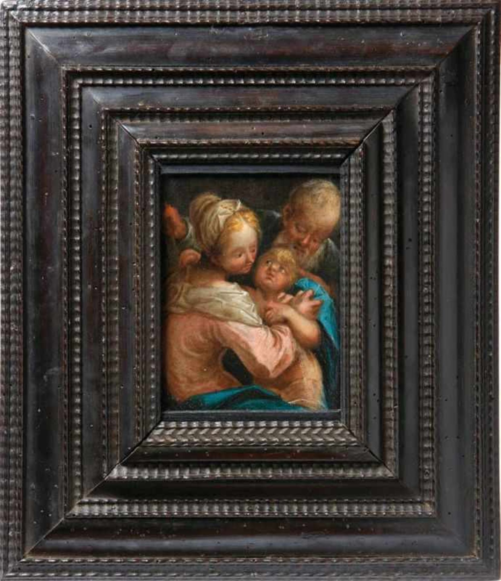 Spranger, Bartholomeus (attributed to)The Holy Family(Antwerp 1546-1611 Prague) Oil/Copper. 14 x