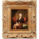 Portrait of a gentleman with letter in salon interiorPortrait painter of the 19th centuryOil on