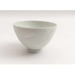 Modern tea bowl(Chawan)Japan, 20th C.Porcelaine, unglazed outside. Blue mark. H. 7,5 cm.Moderne