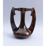 Massier, ClémentLarge decorative vase(Valauris 1844-1917 Golfe Juan) Bale-shaped body with tubular