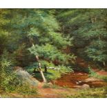 Adan, Louis ÉmileChildren sheepherding on the banks of a stream(Paris 1839-1937 ibid.) Oil on