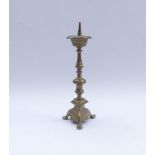 Baroque chandelierCirca 1700Three-sided stepped pedestal on three stylized paw feet, jointed
