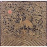 Official badge (Mandarin square)China, 18th/19th c.In the midst of clouds and surrounded by Buddhist