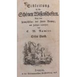 Ramler, Carl WilhelmEinleitung in die Schönen Wissenschaften (Introduction to the Fine Sciences)Nach