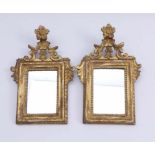 Pair of small mirrorsGermany or France, 18th c.Rectangular mirror; profile frame with tooth-cut