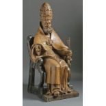 Saint Peter with tiaraFlanders, late 16th centuryA saint sitting on an open carved chair in an