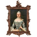 Portrait of a noble lady with fanGerman Portrait painter of the 18th centuryOld label on the back