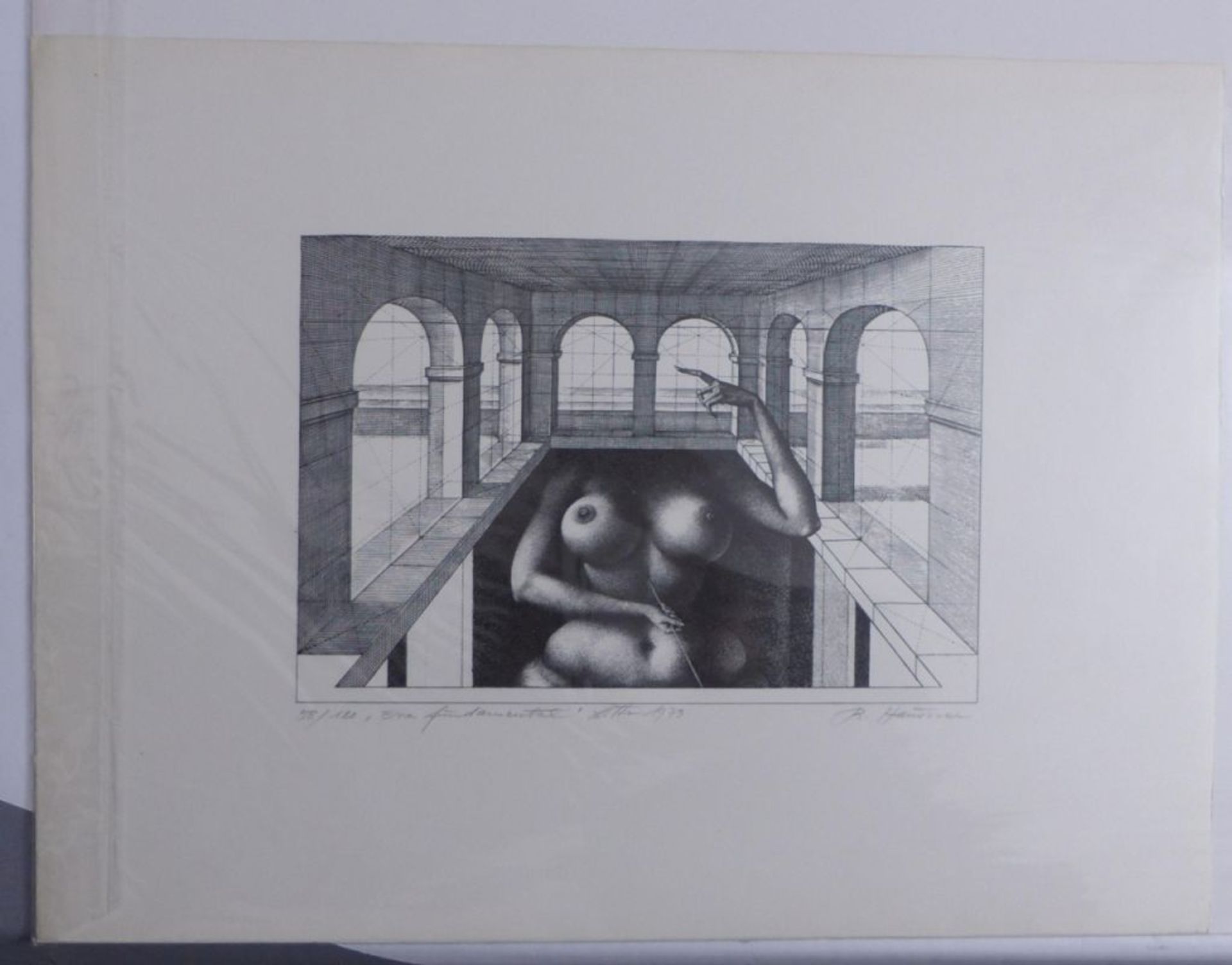 Hausner, Rudolf''Eva fundamental''(Vienna 1914-1995 Mödling) Black and white lithograph. Lower right - Bild 2 aus 5