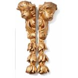 Pair of angel head appliquésFranconia, 18th century.Curly putto head with a full-round design,