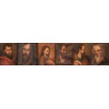 Six small portraits of men17th/18th centuryOil on canvas. Different sizes H. 16.5 to 21.5 cm, w.