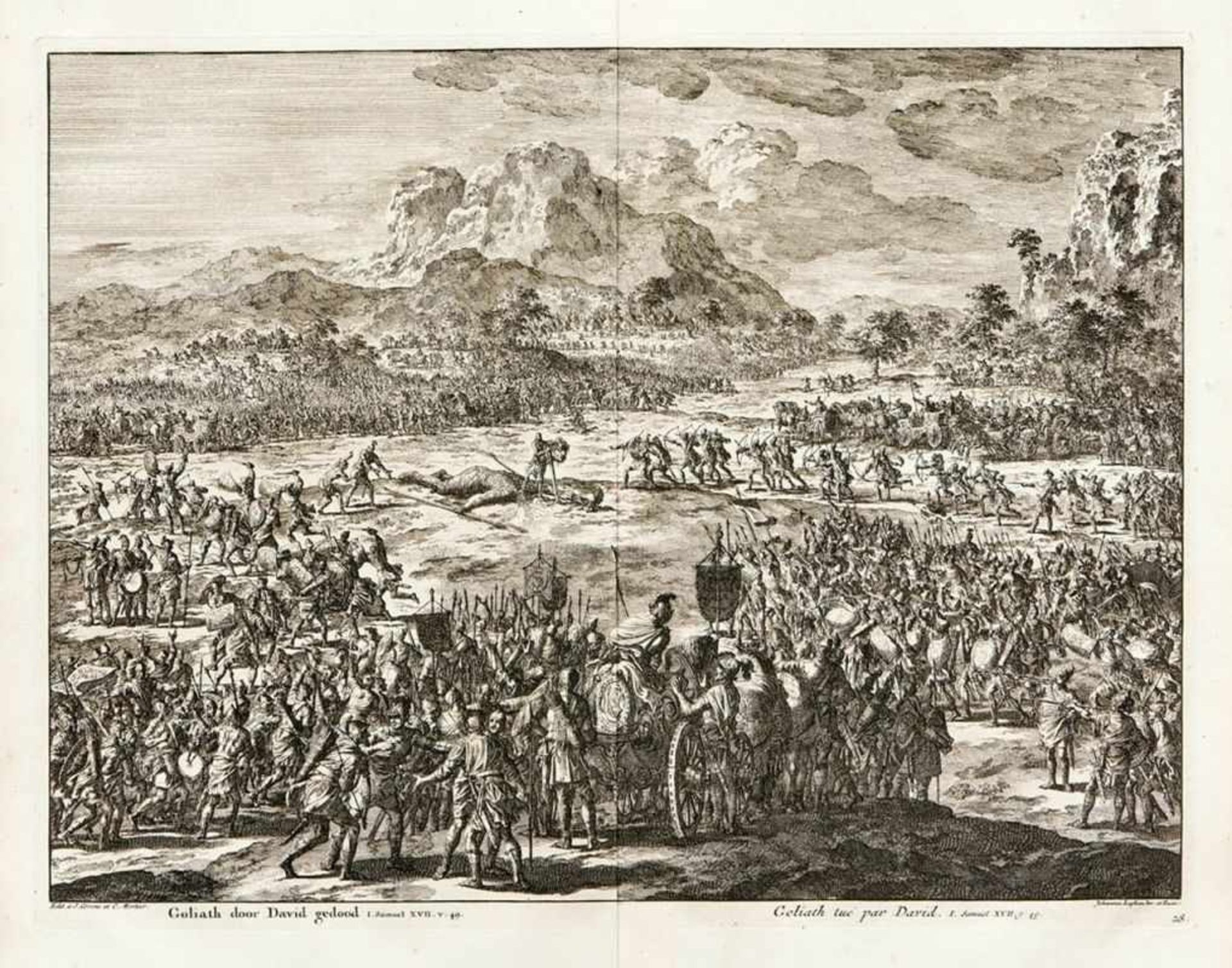 Luyken, Jan19 double pages with scenes from the New Testament(Amsterdam 1649-1712 ibid.) Etchings,