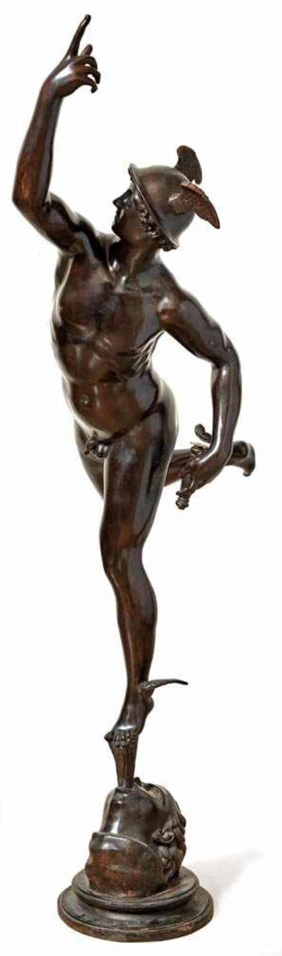 Flying Mercury19th century, after Giovanni Bologna, gen. GiambolognaOn a profiled pedestal above the
