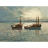 Arnold-Graboné, GeorgeTwo fishing boats in the evening light(Munich 1896-1982 Percha-Buchhof) Oil on