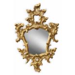 Rococo mirrorItaly, 2nd half 18th c.Cartouche shaped mirror surface, framed by asymmetrical,
