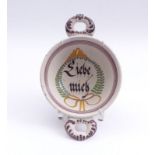 Bowl with inscription ''Liebe mich'' (Love me)Kellinghusen, 1st half of 19th century.Half-