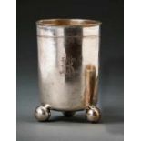 Beaker with ball feetProbably Schorndorf (Württemberg), 18th centuryCylindrical form with rim set