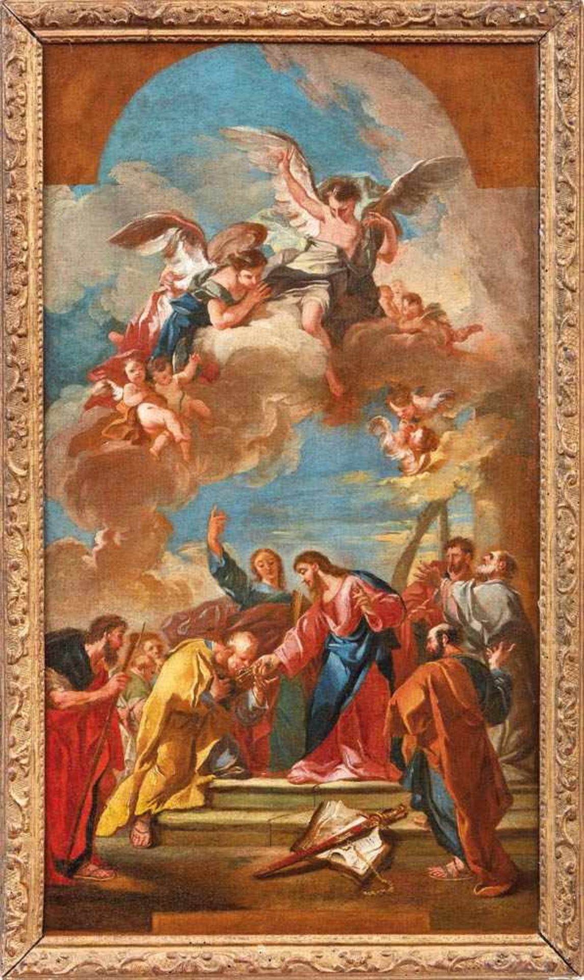 Christ Handing the Keys to Saint PeterVenetian School of the 18th centuryOil on canvas. 84 x 45.5