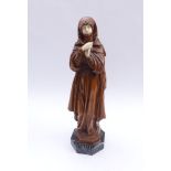 Nuremberg Madonna20th centuryMadonna standing on polygonal marble plinth and wooden pedestal,