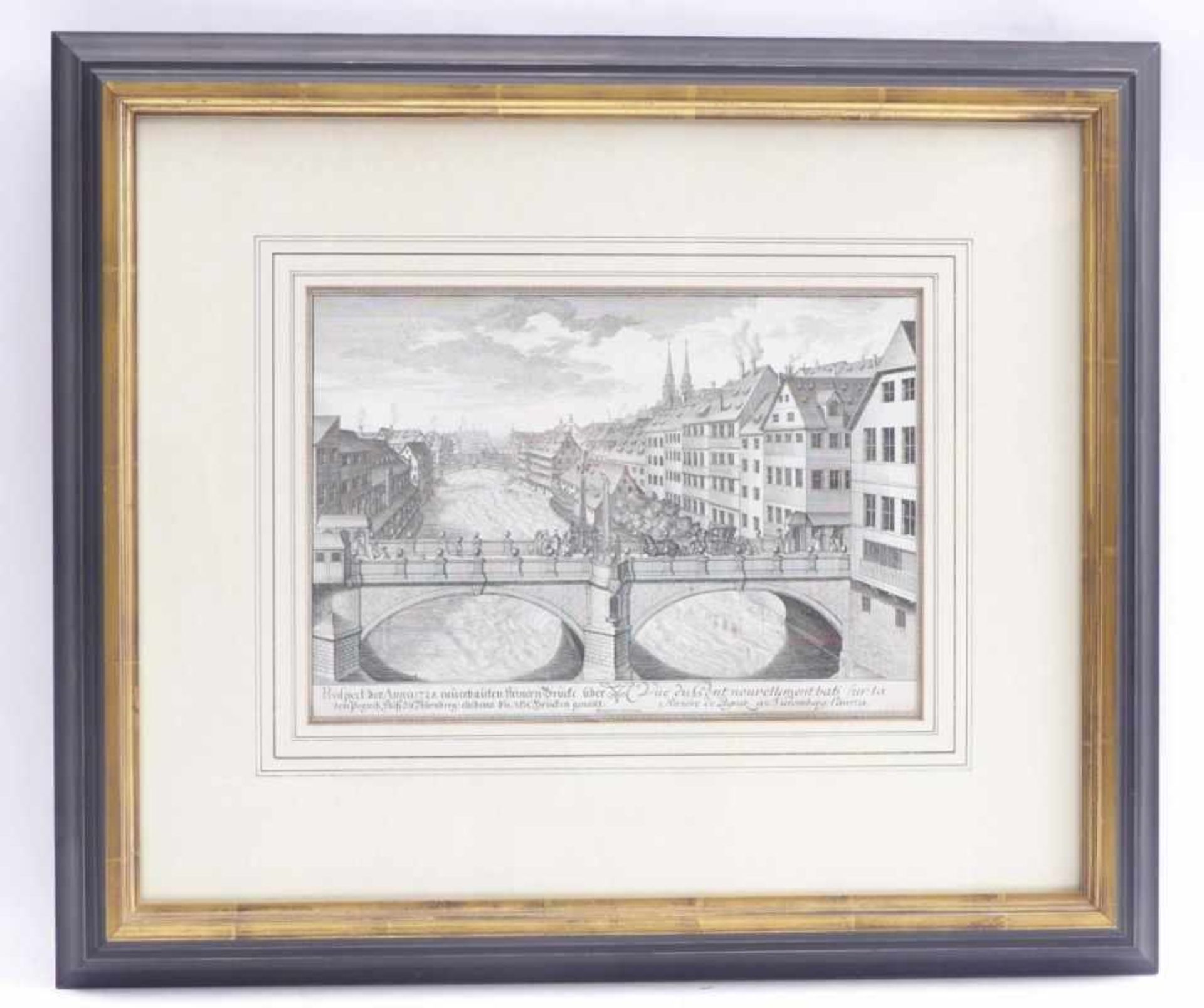 Delsenbach, Johann Adam''Prospect der Anno 1728 neu erbauten steinern Brücke über dem Pegnitz Fluß - Image 2 of 3