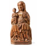 Madonna with childUpper Franconia, around 1380/1400Our Lady sitting on a polygonal plinth, holding