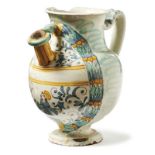 OrcioloUmbrien, probably Deruta, dat. 1707dated with ''1707'' on the handle, White glazed maiolica